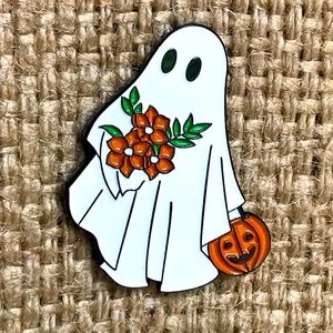 Ghost Brings Flowers Pin